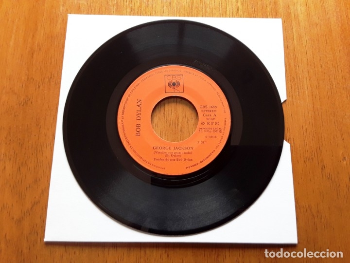 Discos de vinilo: BOB DYLAN - GEORGE JACKSON 1971 SINGLE ORIGINAL ESPA&Ntilde;OL - Foto 3