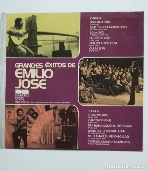 Discos de vinilo: GRANDES EXITOS DE EMILIO JOSE. LP. TDKLP6 - Foto 2
