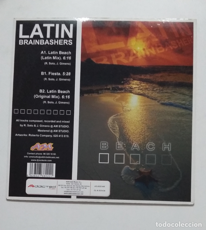 Discos de vinilo: Latin Brainbashers &lrm;&ndash; Beach. MAXI SINGLE. TDKDA70 - Foto 2