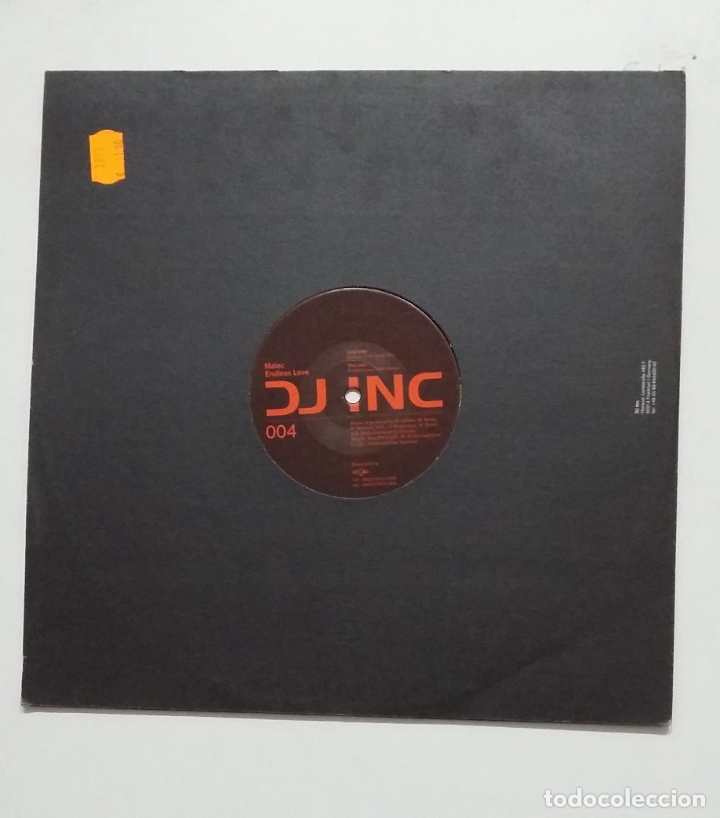 Discos de vinilo: DJ INC. MALEC. ENDLESS LOVE. MAXI SINGLE. TDKDA70 - Foto 3
