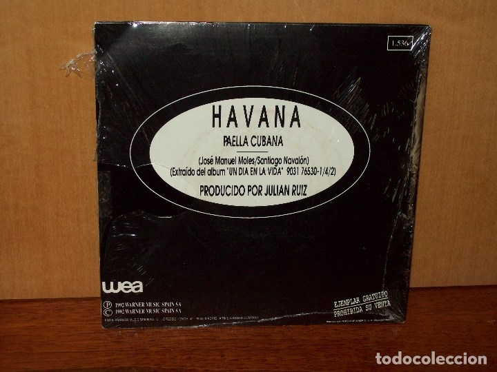 Discos de vinilo: HAVANA  -  PAELLA  CUBANA  -   SINGLE - Foto 2
