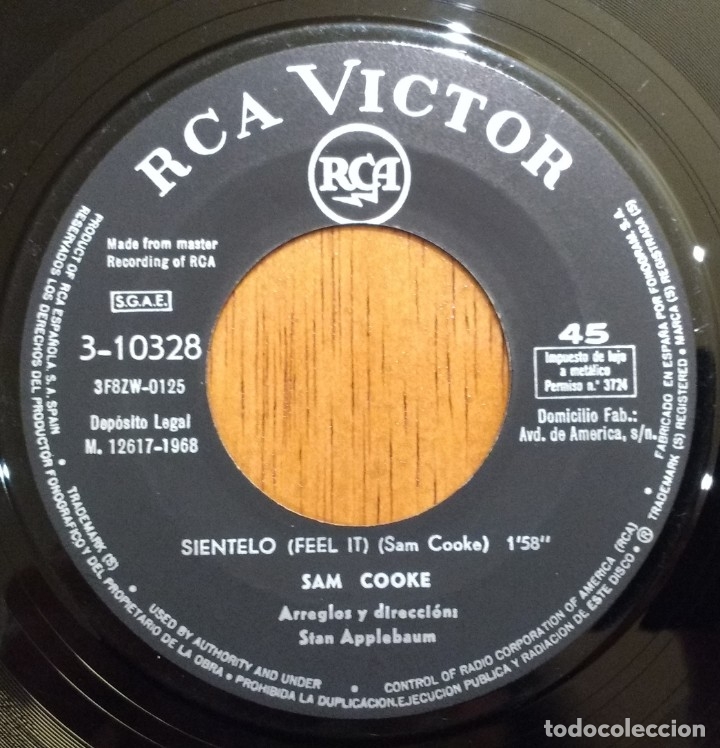 Discos de vinilo: SAM COOKE - SI&Eacute;NTELO 1968 ORIGINAL SINGLE - Foto 3