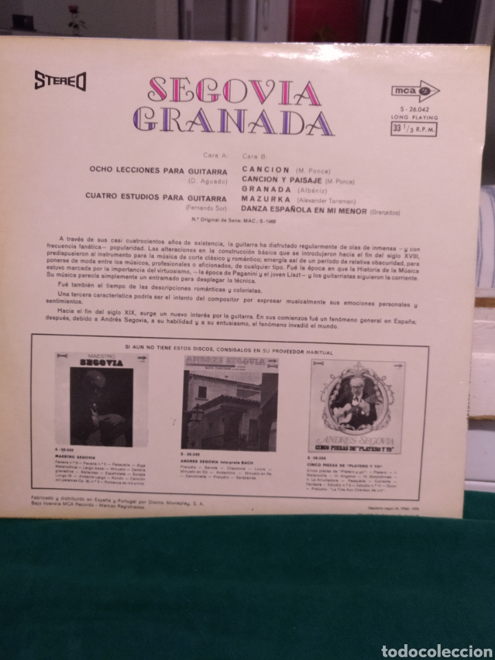 Discos de vinilo: Segovia, Granada. MCA 1970 - Foto 2