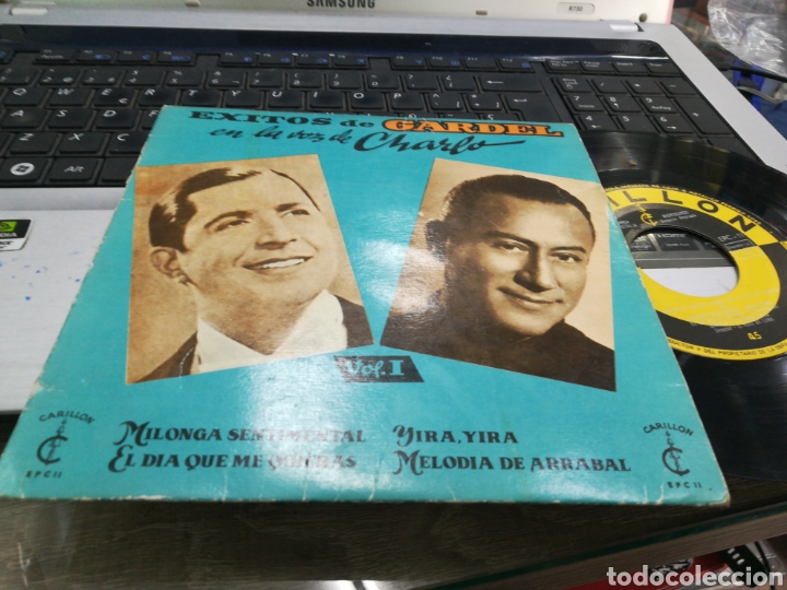 Disques de vinyle: &Eacute;xitos de gardel en la voz de charlo ep espa&ntilde;a 1960