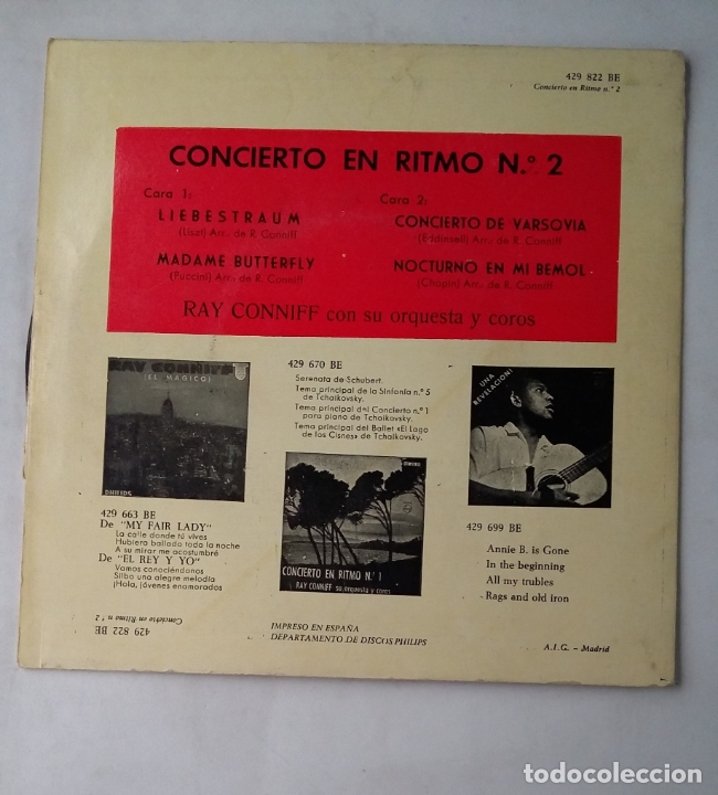 Discos de vinilo: RAY CONNIFF  CON ORQUESTA Y COROS. CONCIERTO EN RITMO N&ordm; 2. TDKDS17 - Foto 2