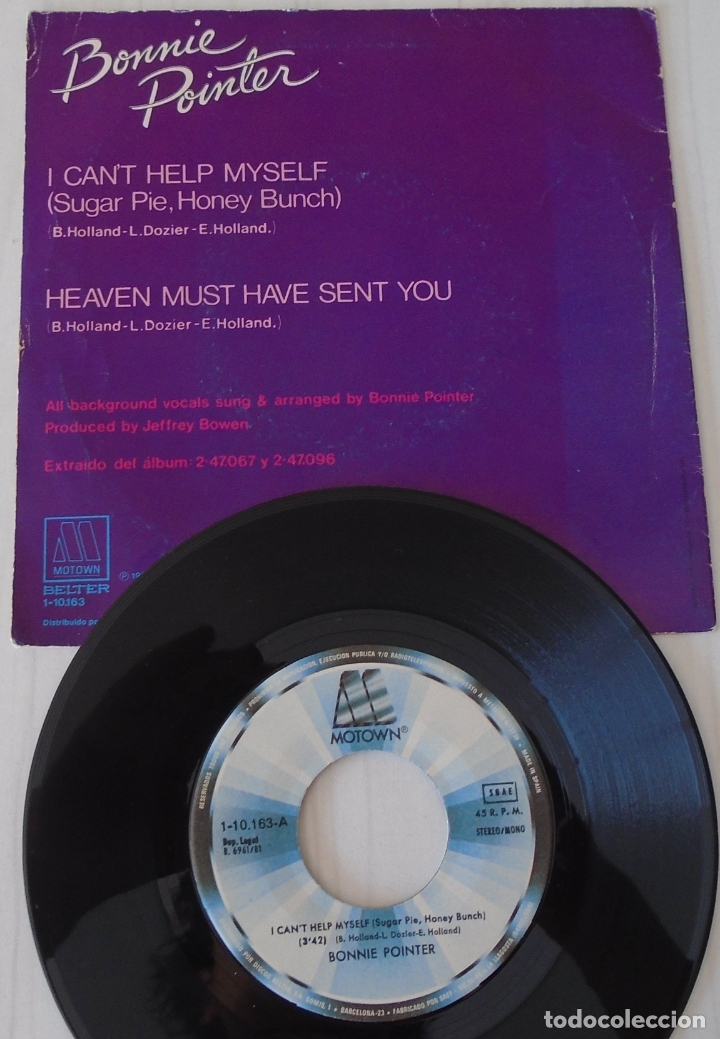 Discos de vinilo: BONNIE POINTER - I CAN&acute;T HELP MYSELF MOTOWN - 1981 - Foto 2