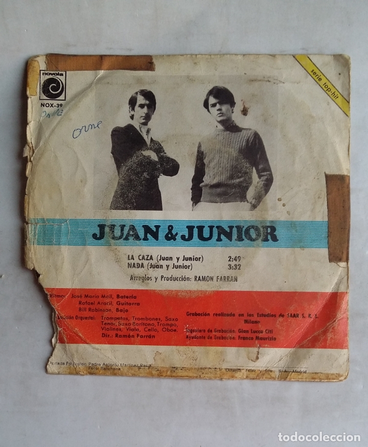 Discos de vinilo: JUAN & JUNIOR. LA CAZA. NADA. TDKDS18 - Foto 2