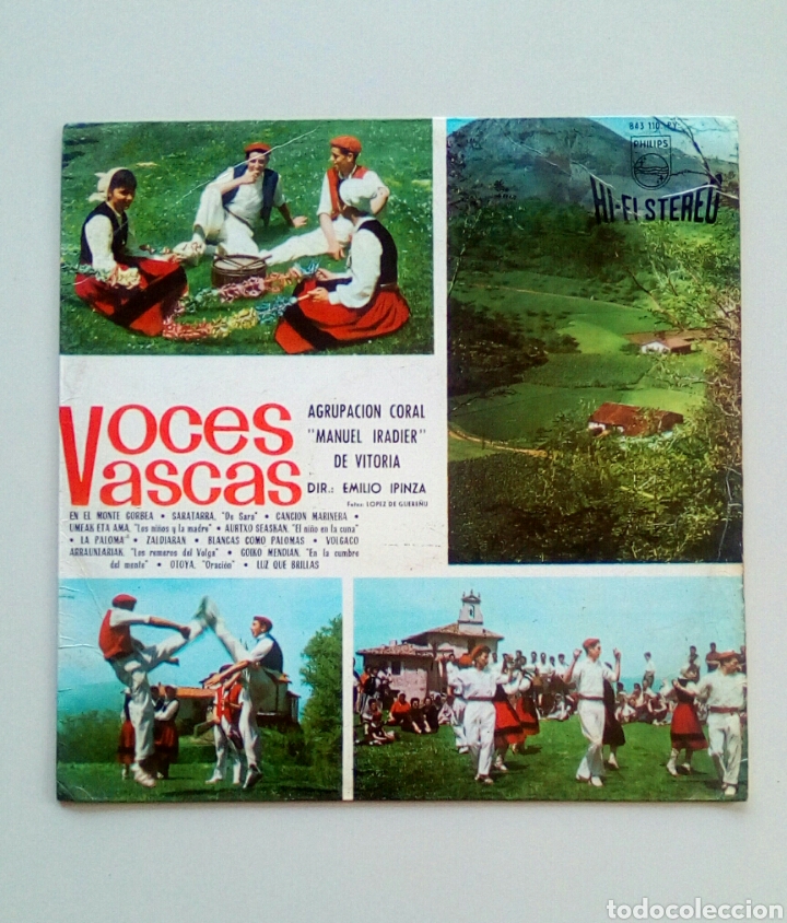 Dischi in vinile: Voces Vascas - Agrupacion coral Manuel Iradier de Vitoria. Philips, 1964. Euskal Herria.