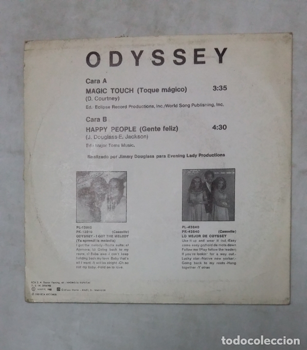 Discos de vinilo: ODYSSEY. MAGIC TOUCH. HAPPY PEOPLE. SINGLE. TDKDS18 - Foto 2