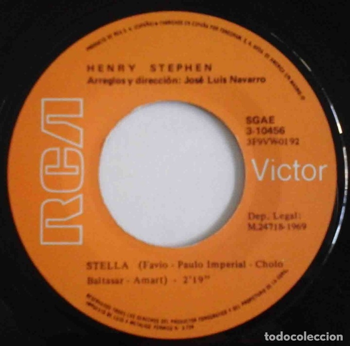 Discos de vinilo: Henry Stephen - Un vaso de vino / Stella - Foto 4