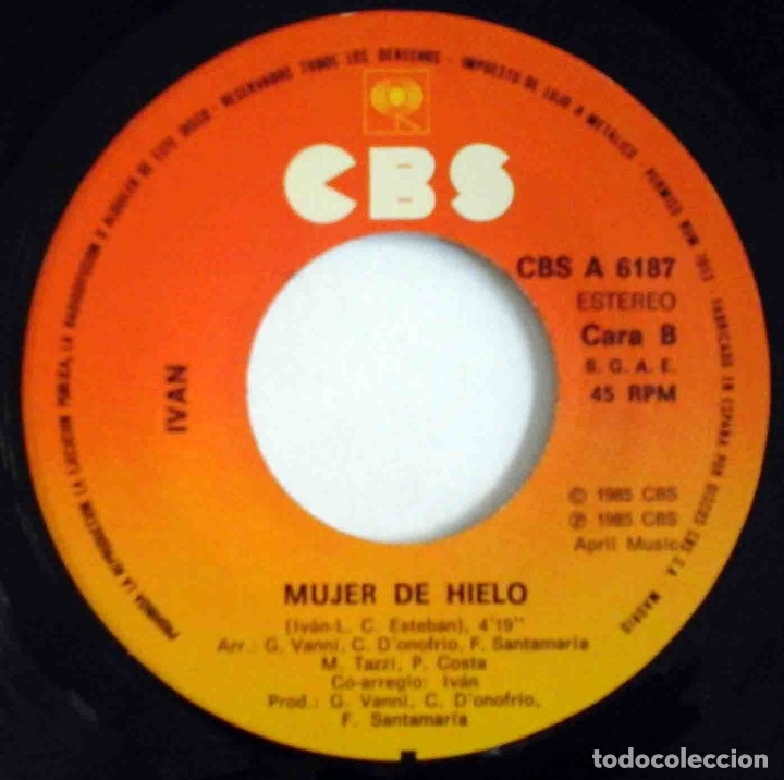 Discos de vinilo: Ivan - Baila / Mujer de hielo - Foto 4