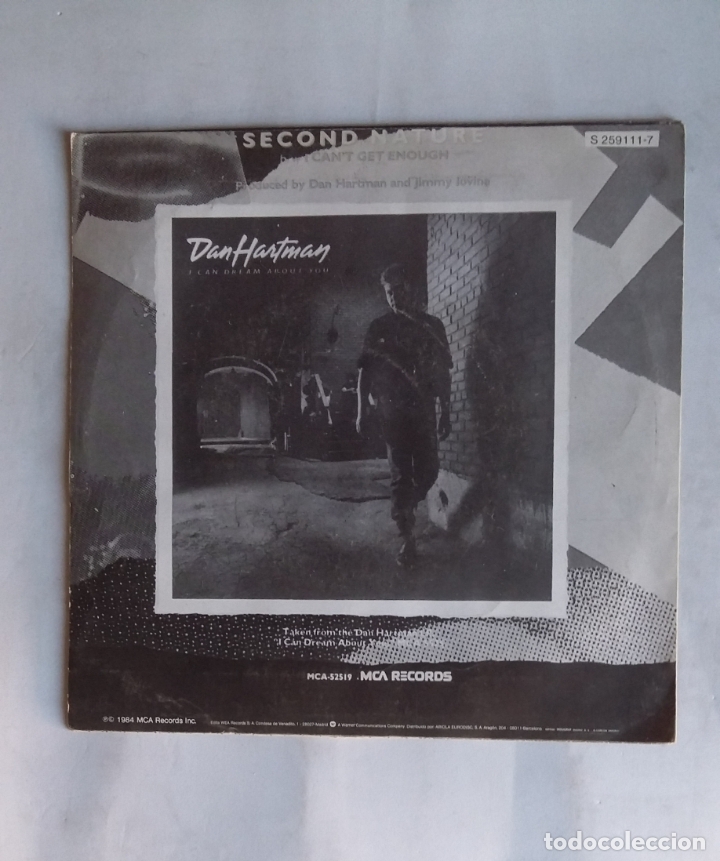 Discos de vinilo: DAN HARTMAN. - SECOND NATURE / I CANT GET ENOUGH. SINGLE. tdkds19 - Foto 2