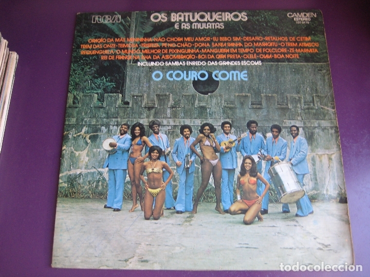 Vinyl records: Os Batuqueiros e As Mulatas LP RCA BRASIL 1974 - O Couro Come - BATUCADA - SAMBA - LIGERAS SE&Ntilde;ALES