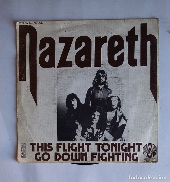 Discos de vinilo: NAZARETH. THIS FLIGHT TONIGHT / GO DOWN TIGHTING. SINGLE. tdkds19 - Foto 1