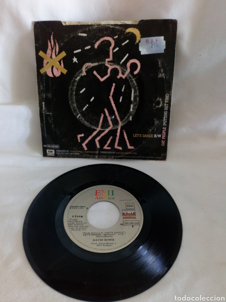 Discos de vinilo: David Bowie singles lets dance - Foto 2