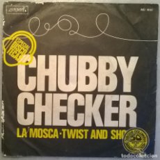 Discos de vinilo: CHUBBY CHECKER. LA MOSCA/ TWIST AND SHOUT. LONDON, SAPIN 1977 SINGLE. Lote 177743763