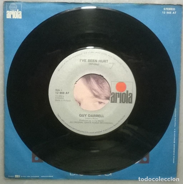 Discos de vinilo: Guy Darrell. Ive been Hurt/ Blessed. Ariola, Holland 1973 single - Foto 3