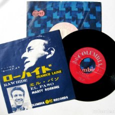 Discos de vinilo: FRANKIE LAINE / MARTY ROBBINS - RAWHIDE / EL PASO - SINGLE COLUMBIA 1960 JAPAN BPY. Lote 178049989