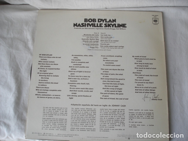 Discos de vinilo: Bob Dylan   Nashville Skyline - Foto 2