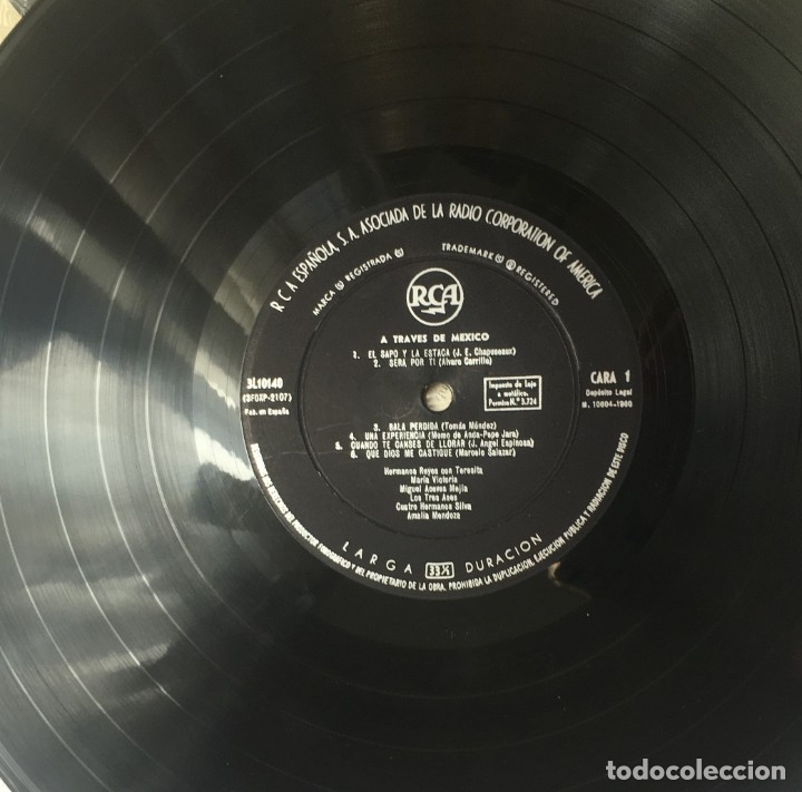 Discos de vinilo: LP A TRAVES DE MEXICO RCA 1960 - Foto 2
