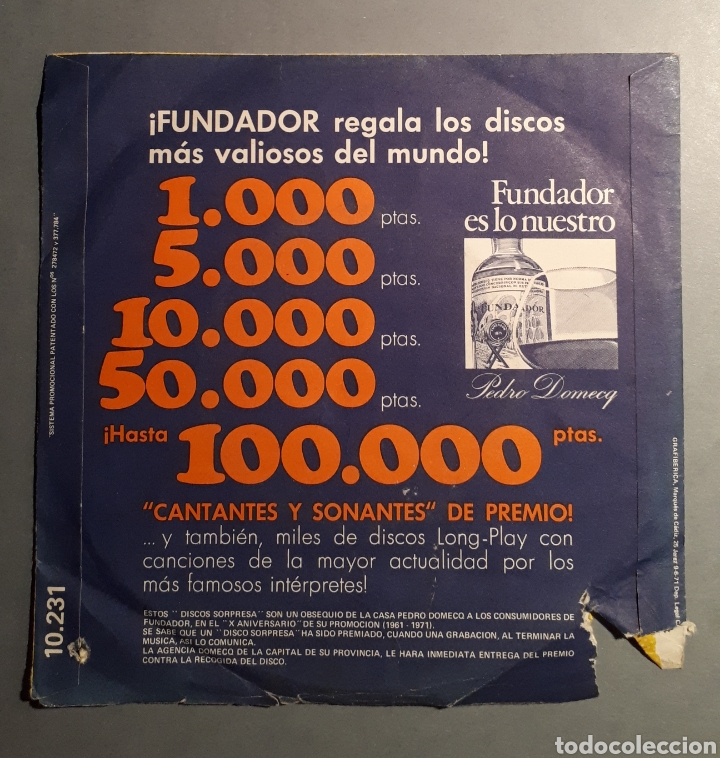 Discos de vinilo: Disco Fundador 1971 Canciones de amor - Foto 2