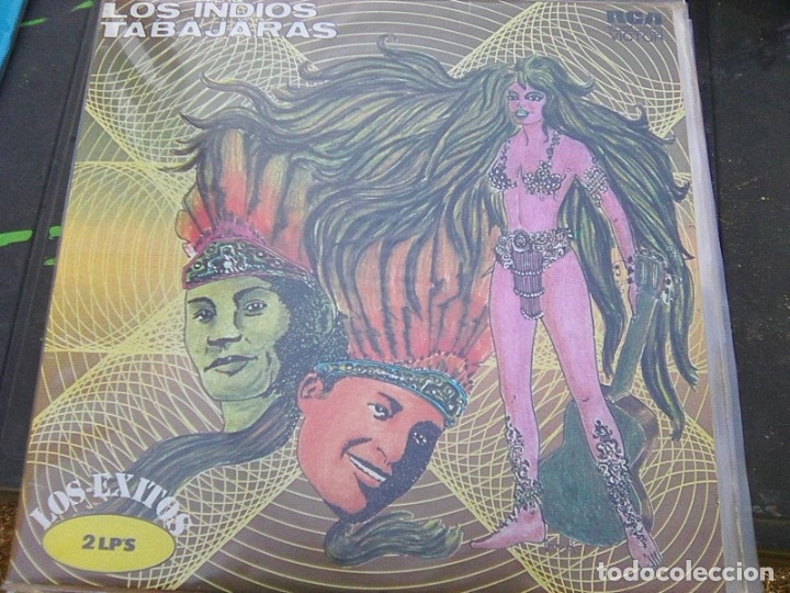 Discos de vinilo: Indios Tabajaras, Los - Los Exitos (RCA, 1973) Doble -desplegable con cuadernillo cat&aacute;logo- 2 discos - Foto 1