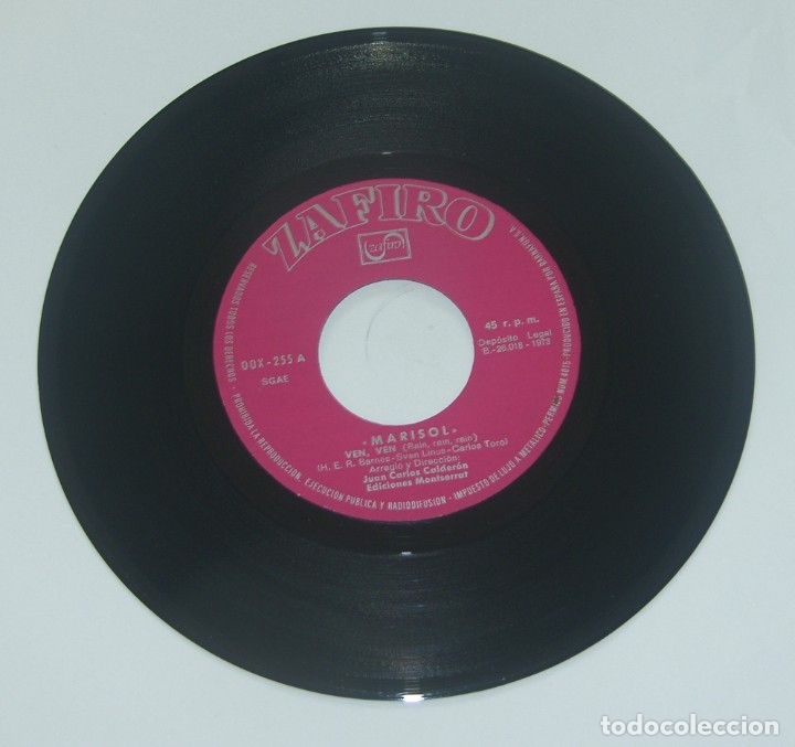 Discos de vinilo: MARISOL - VEN, VEN + 1 - ZAFIRO 1973 - Foto 4