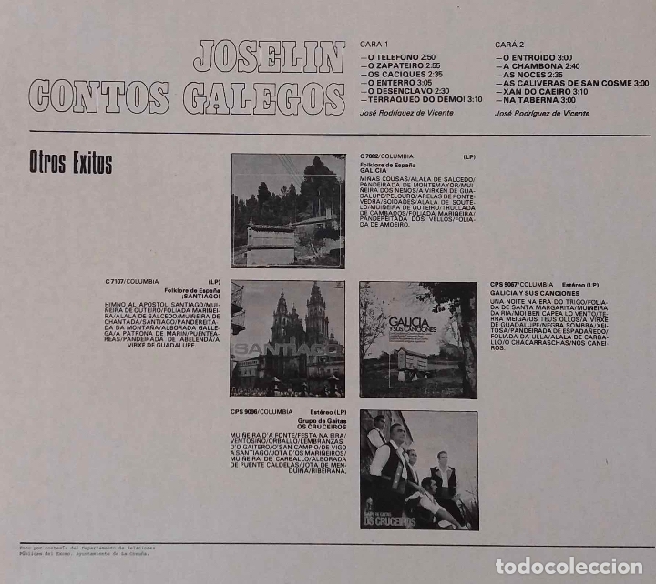 Discos de vinilo: JOSELIN, CONTOS GALEGOS. LP COMO NUEVO - Foto 2