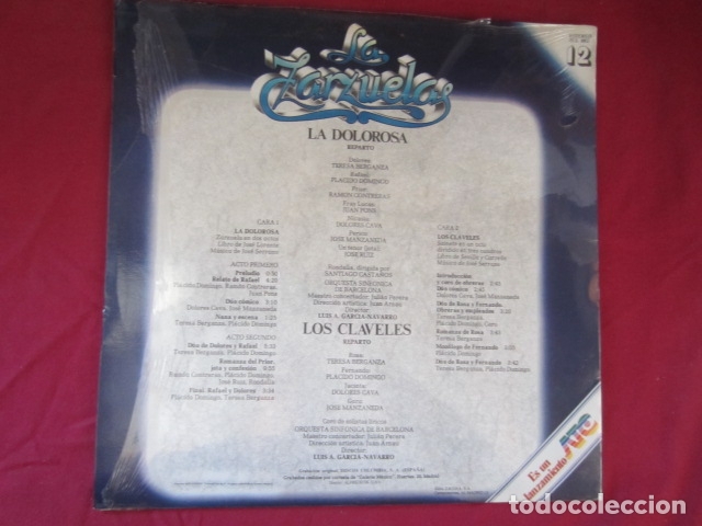 Discos de vinilo: LA ZARZUELA - LA DOLOROSA - LOS CLAVELES - Foto 3