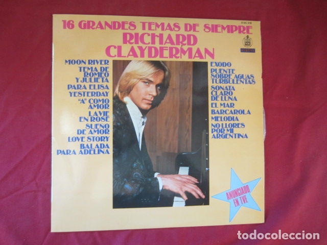 Discos de vinilo: RICHARD CLAYDERMAN - 16 GRANDES TEMAS DE SIEMPRE - Foto 1