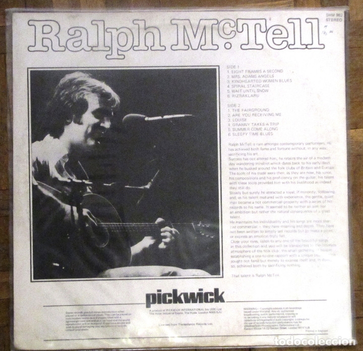 Discos de vinilo: Ralph McTell. Mismo título. Pickwick Records, SHM 962. England, 1968. - Foto 2 - 178639260