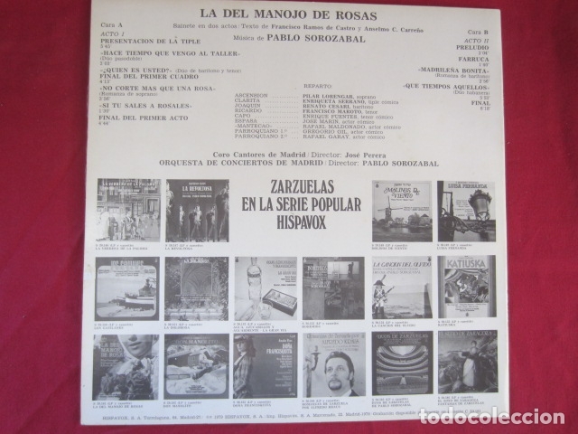 Discos de vinilo: PABLO SOROZABAL - LA DEL MANOJO DE FLORES - Foto 3