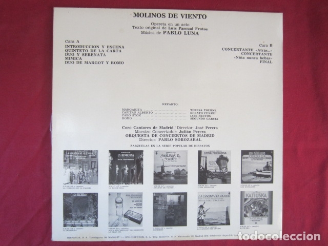 Discos de vinilo: PABLO LUNA - MOLINOS DE VIENTO - Foto 3