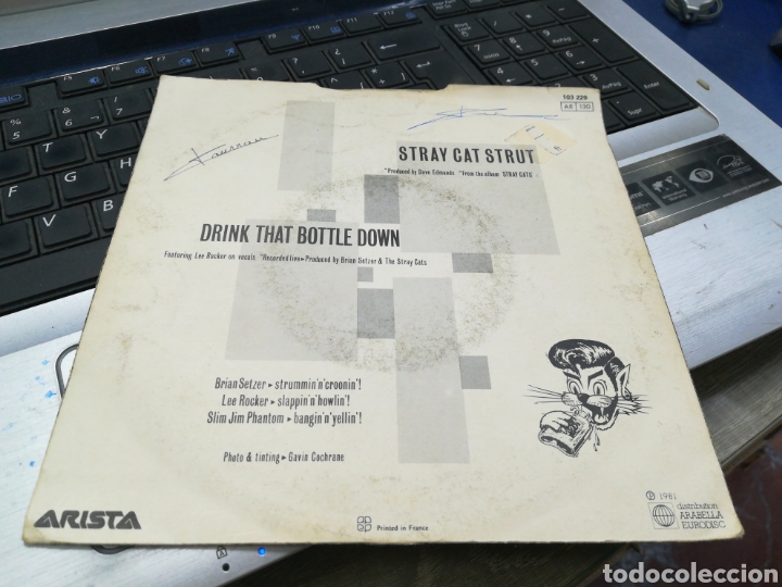 Discos de vinilo: Stray cats single stray cat strut Francia 1981 - Foto 2