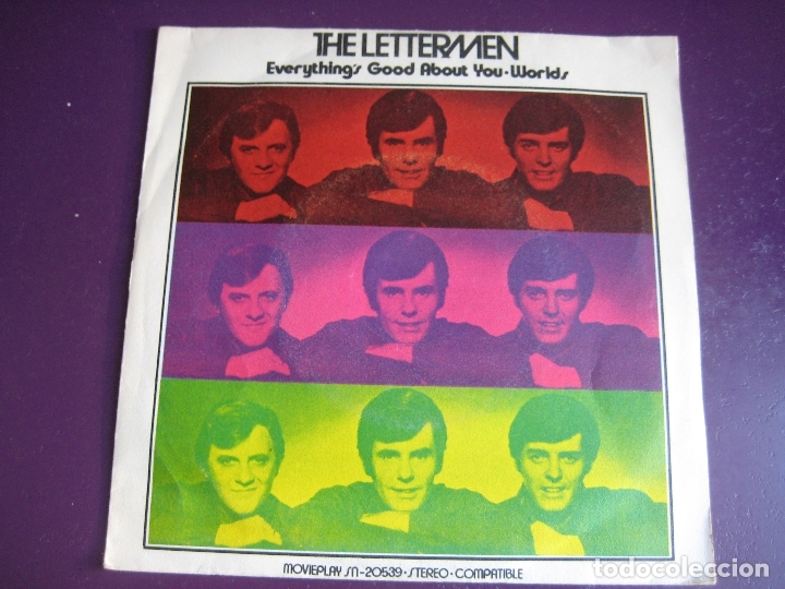Dischi in vinile: The Lettermen Sg MOVIEPLAY 1971 - Everything Is Good About You / Worlds POP ROCK 70'S