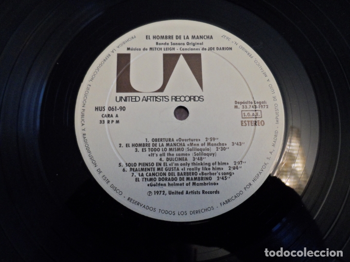 Discos de vinilo: MITCH LEIGH - EL HOMBRE DE LA MANCHA B.S.O. - Foto 4