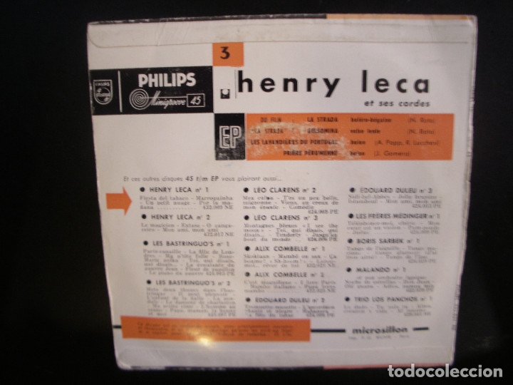 Discos de vinilo: HENRY LECA ET SES CORDES- 3. EP. - Foto 2