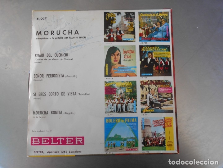 Discos de vinilo: MORUCHA-EP RITMO DEL CUCHICHI +3 - Foto 2