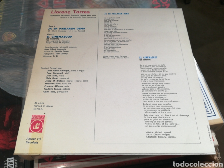 Discos de vinilo: Llorenc torres single ja en parlarem dema 1971 - Foto 2