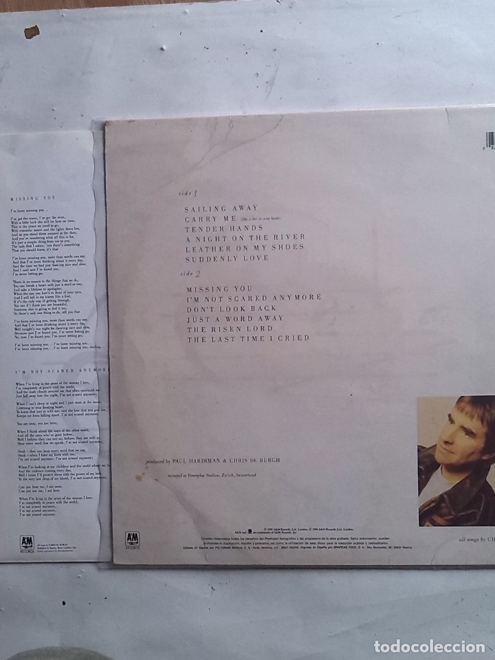Discos de vinilo: CHRIS DE BURGH FLYING COLOURS - Foto 2
