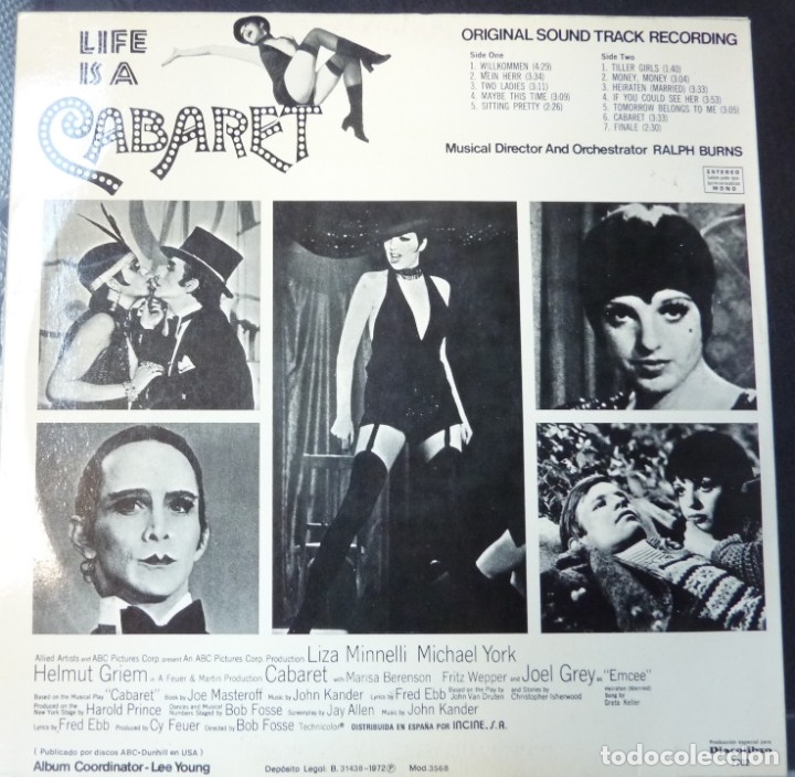 Discos de vinilo: CABARET //1972 // DISCOLIBRO// (VG VG). LP - Foto 2