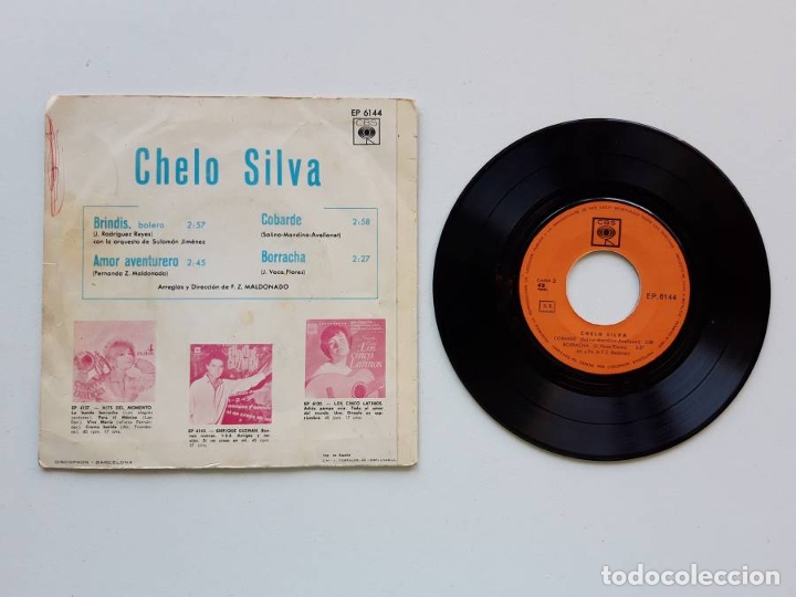 Discos de vinilo: 1966, Chelo Silva, Brindis, Amor Aventurero CBS - Foto 2