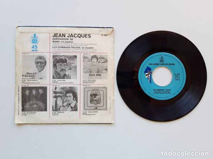 Discos de vinilo: Jean Jacques, Eurovisi&oacute;n 69, Mama - Foto 2