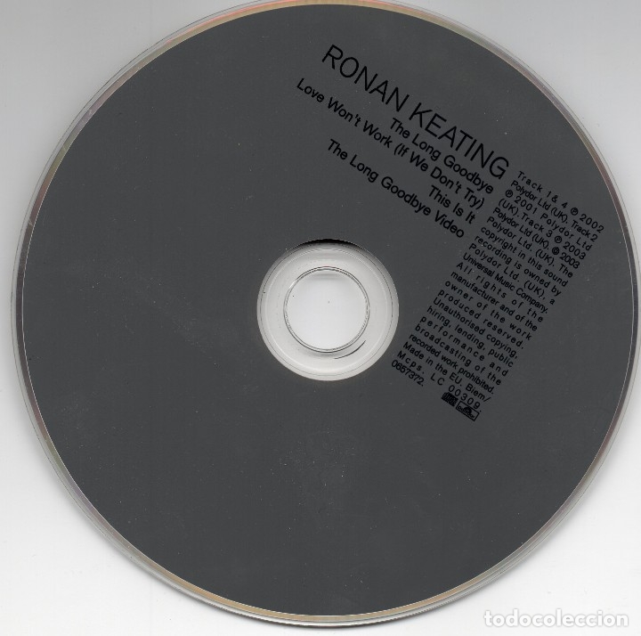 Discos de vinilo: RONAN KEATING - The long goodbye - CD Single Enhanced - EU 2003 - Polydor &lrm;- 0657372 - Foto 2
