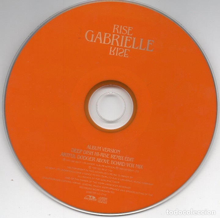 Discos de vinilo: GABRIELLE - Rise - CD Single - UK 2000 - Go! Beat &lrm;- GOBCD25 - Foto 2