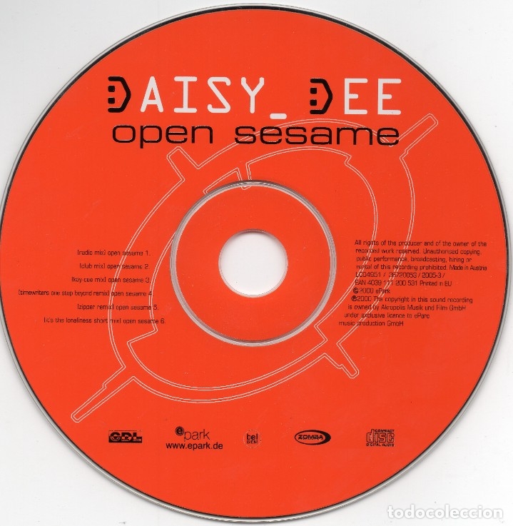 Discos de vinilo: DAISY DEE - Open sesame - CD Maxi-Single - EU 2000 - EPark &lrm;- 2005-3 - Foto 2