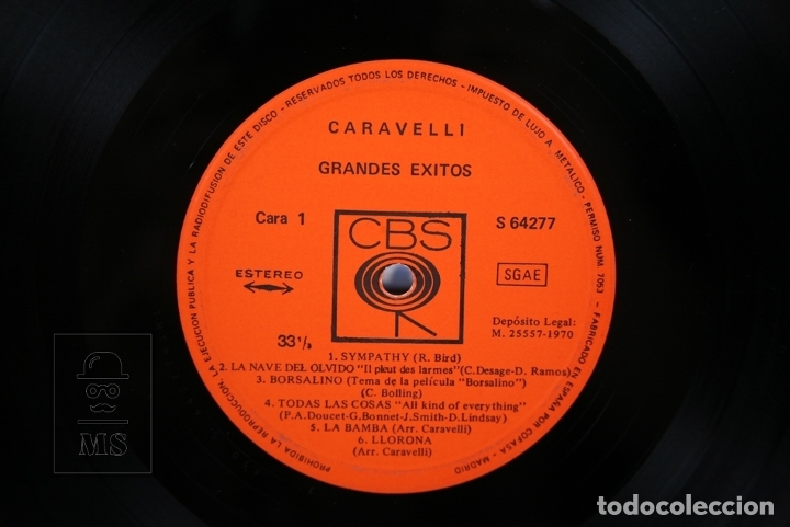 Discos de vinilo: Disco LP De Vinilo - Caravelli / Grandes Exitos - CBS - A&ntilde;o 1970 - Foto 3