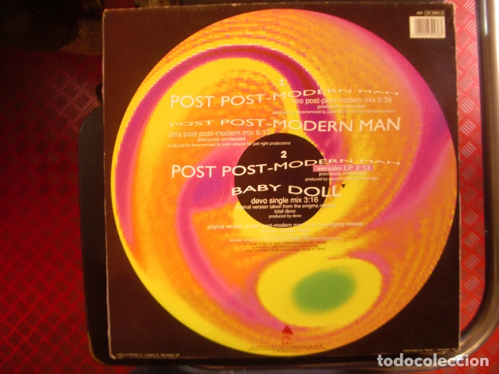 Discos de vinilo: DEVO- POST-POST MODERN MAN. MAXISINGLE. - Foto 2