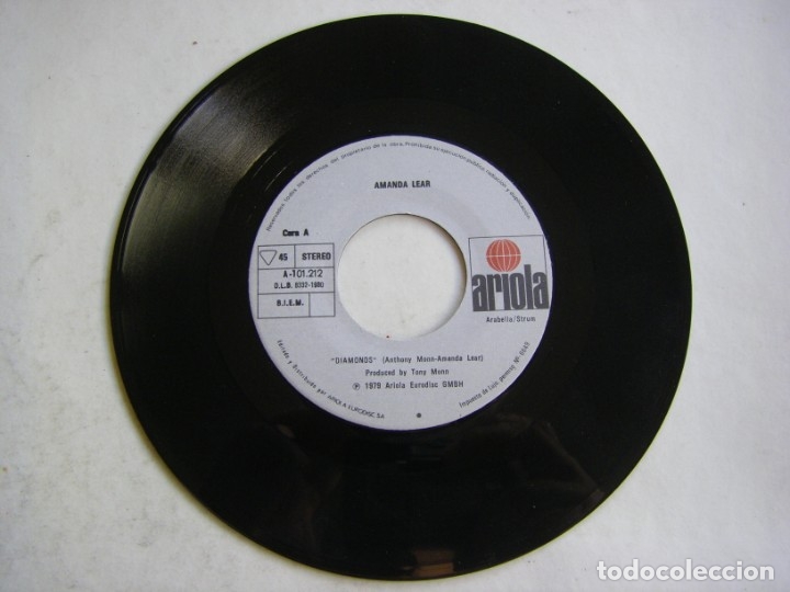 Discos de vinilo: Amanda Lear. Diamonds, Ariola A-101212, A-101.212 - Foto 5