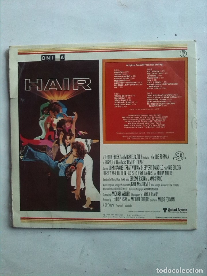 Discos de vinilo: HAIR 1979 BSO - Foto 3